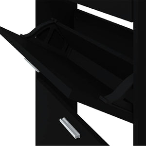 Schuhschrank Schwarz 59x17x108 cm