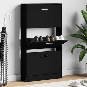 Schuhschrank Schwarz 59x17x108 cm