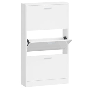 Hochglanz Schuhschrank Weiß 59x108 cm