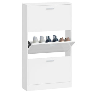 Hochglanz Schuhschrank Weiß 59x108 cm