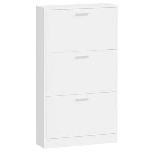 Hochglanz Schuhschrank Weiß 59x108 cm
