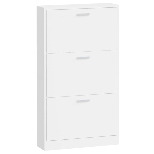 Hochglanz Schuhschrank Weiß 59x108 cm