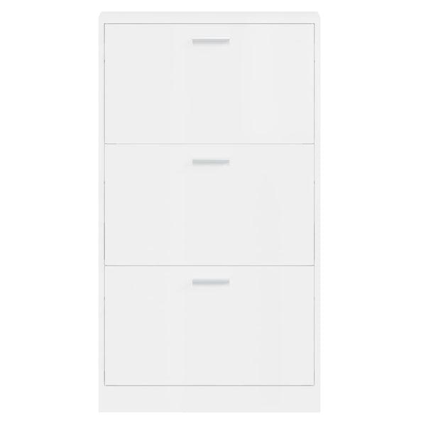 Hochglanz Schuhschrank Weiß 59x108 cm