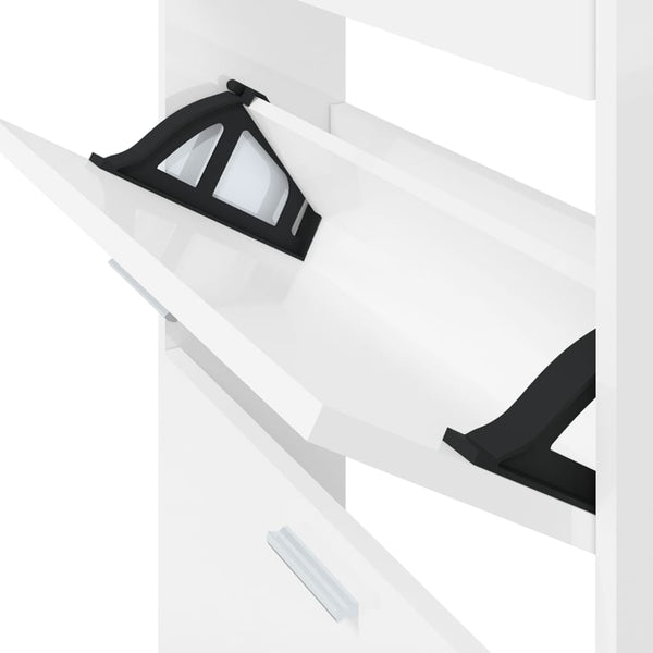 Hochglanz Schuhschrank Weiß 59x108 cm