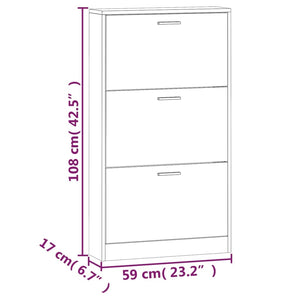 Hochglanz Schuhschrank Weiß 59x108 cm