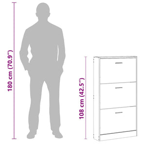 Schuhschrank Räuchereiche 59x108 cm