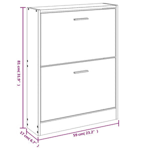 Schuhschrank Eiche 59x17x81cm