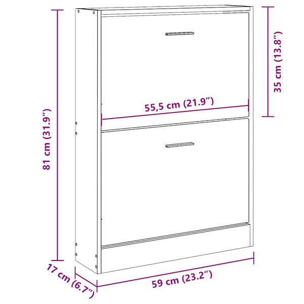 Schuhschrank Schwarz 59x17x81 cm