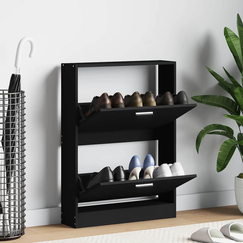 Schuhschrank Schwarz 59x17x81 cm