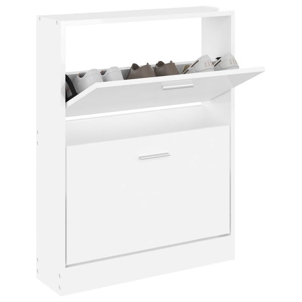 Hochglanz Schuhschrank Weiß 59x81 cm