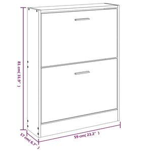 Hochglanz Schuhschrank Weiß 59x81 cm