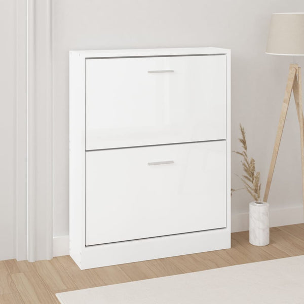 Hochglanz Schuhschrank Weiß 59x81 cm