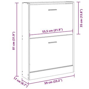 Schuhschrank Räuchereiche 59x81 cm