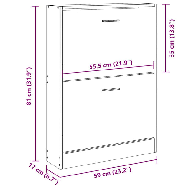 Schuhschrank Räuchereiche 59x81 cm