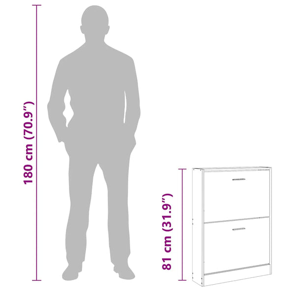 Schuhschrank Räuchereiche 59x81 cm