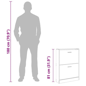 Schuhschrank Braun Eichenoptik