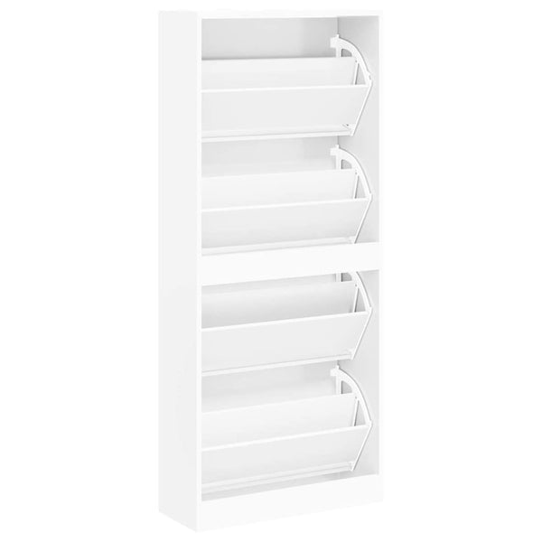 Weißer Schuhschrank 63x24x147 cm