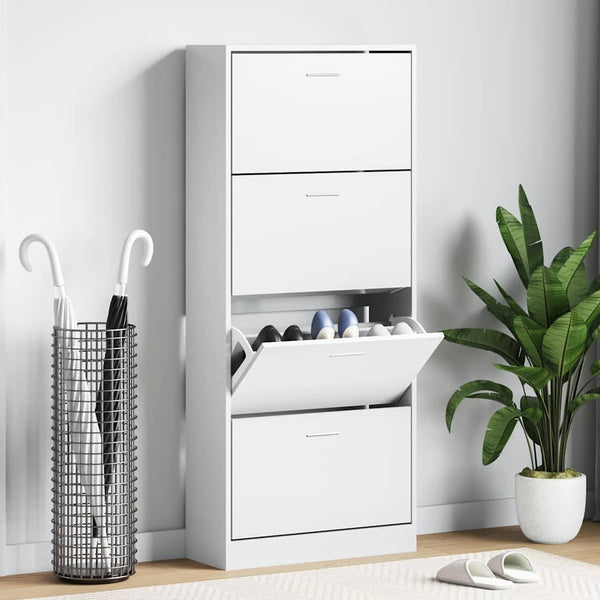 Weißer Schuhschrank 63x24x147 cm