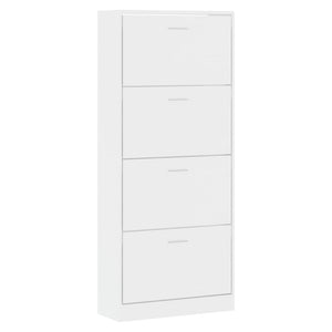 Hochglanz Schuhschrank Weiß 63x147 cm