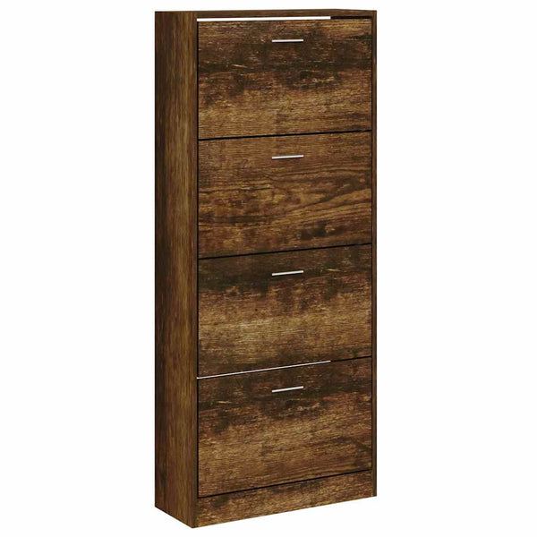 Schuhschrank Räuchereiche 63x24x147 cm