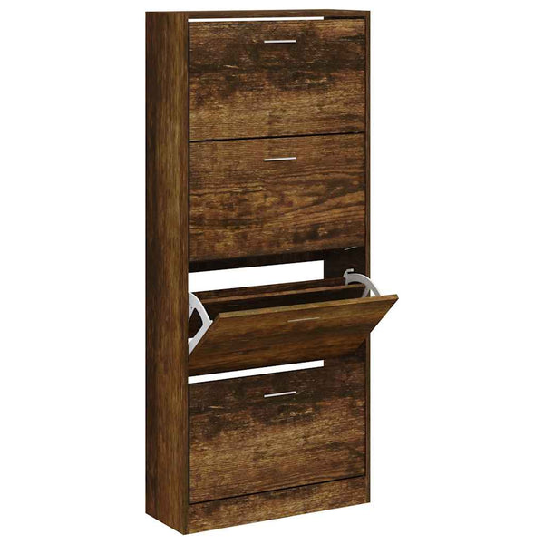 Schuhschrank Räuchereiche 63x24x147 cm