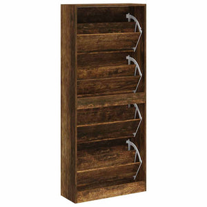 Schuhschrank Räuchereiche 63x24x147 cm