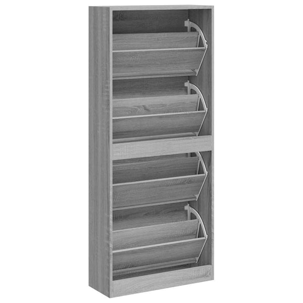 Schuhschrank Grau Sonoma 63x24x147 cm