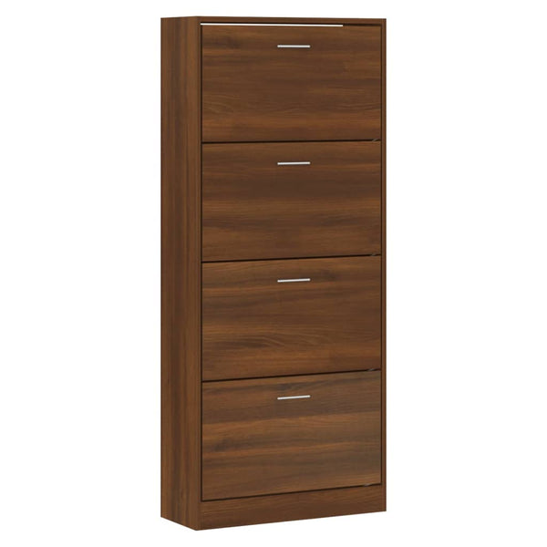 Schuhschrank Braun Eichenoptik 63x24x147cm