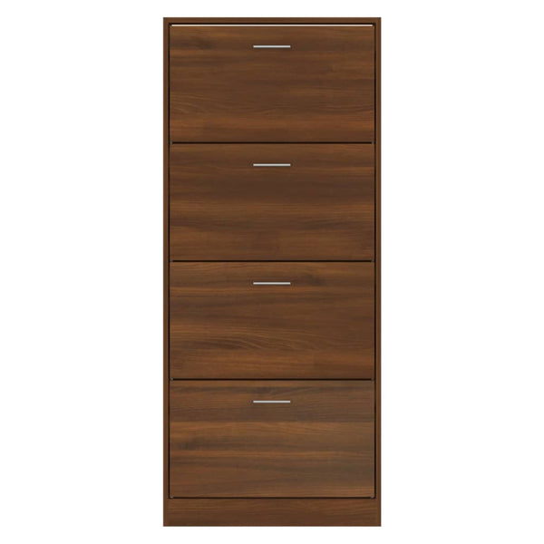 Schuhschrank Braun Eichenoptik 63x24x147cm