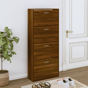 Schuhschrank Braun Eichenoptik 63x24x147cm