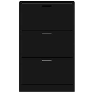 Schuhschrank Schwarz 63x24x103cm