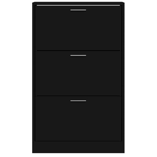 Schuhschrank Schwarz 63x24x103cm