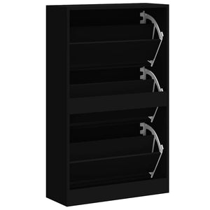 Schuhschrank Schwarz 63x24x103cm