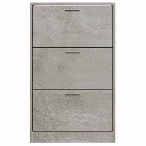 vidaXL Shoe Cabinet Concrete Grey 63x24x103 cm Engineered Wood