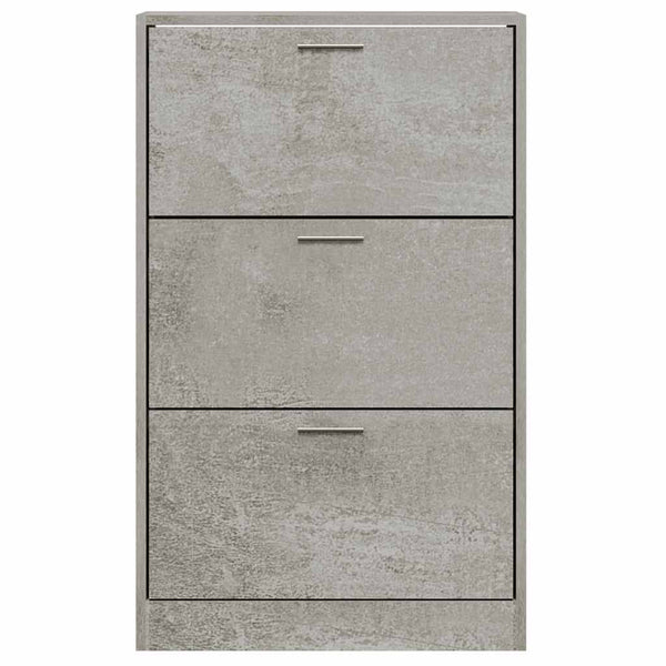 vidaXL Shoe Cabinet Concrete Grey 63x24x103 cm Engineered Wood