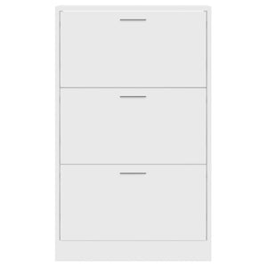 vidaXL Shoe Cabinet High Gloss White 63x24x103 cm Engineered Wood