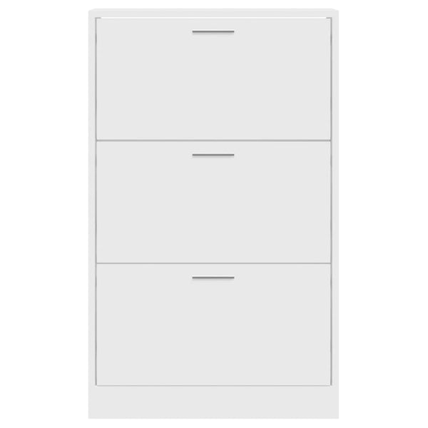vidaXL Shoe Cabinet High Gloss White 63x24x103 cm Engineered Wood