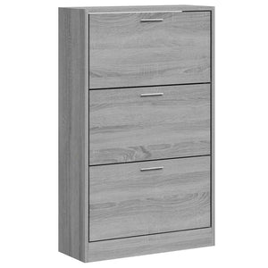 vidaXL Shoe Cabinet Sonoma Grey 63x24x103 cm Engineered Wood