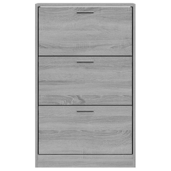 vidaXL Shoe Cabinet Sonoma Grey 63x24x103 cm Engineered Wood