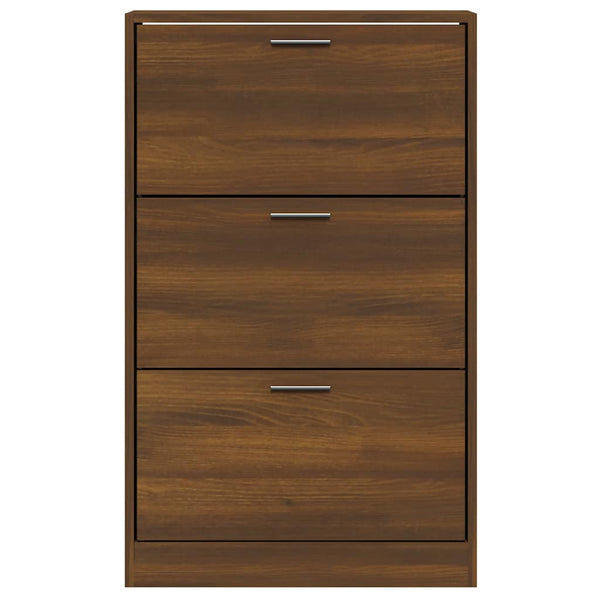 vidaXL Shoe Cabinet Brown Oak-Look 63x24x103 cm Engineered Wood
