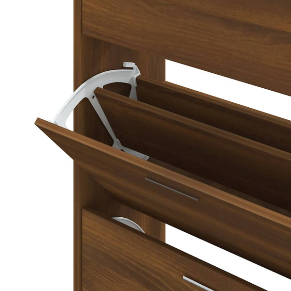 vidaXL Shoe Cabinet Brown Oak-Look 63x24x103 cm Engineered Wood