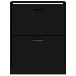 vidaXL Shoe Cabinet Black 63x24x81 cm Engineered Wood