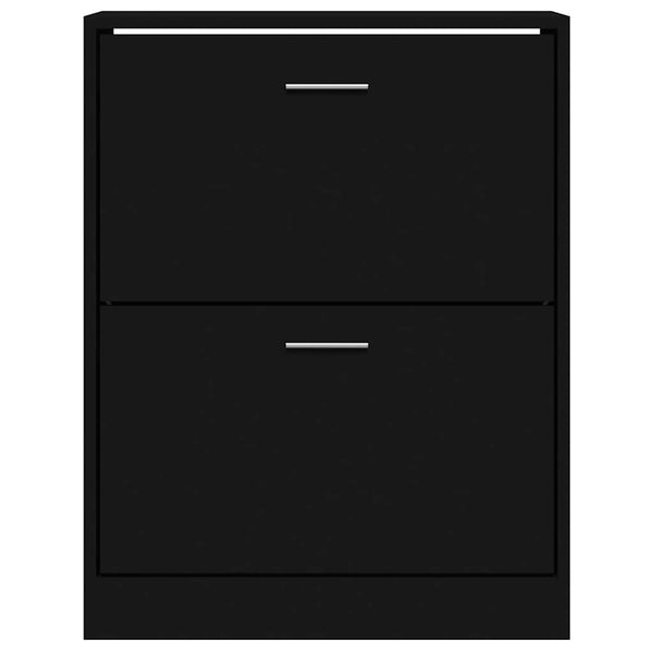 vidaXL Shoe Cabinet Black 63x24x81 cm Engineered Wood