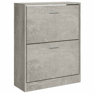 vidaXL Shoe Cabinet Concrete Grey 63x24x81 cm Engineered Wood