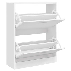 vidaXL Shoe Cabinet High Gloss White 63x24x81 cm Engineered Wood