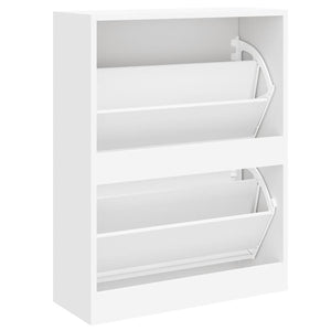 vidaXL Shoe Cabinet High Gloss White 63x24x81 cm Engineered Wood