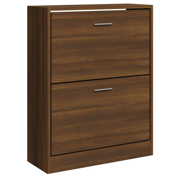 vidaXL Shoe Cabinet Brown Oak Look 63x24x81 cm Engineered Wood