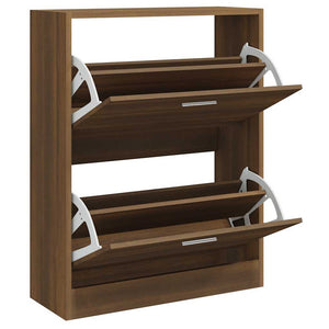 vidaXL Shoe Cabinet Brown Oak Look 63x24x81 cm Engineered Wood