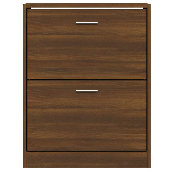 vidaXL Shoe Cabinet Brown Oak Look 63x24x81 cm Engineered Wood