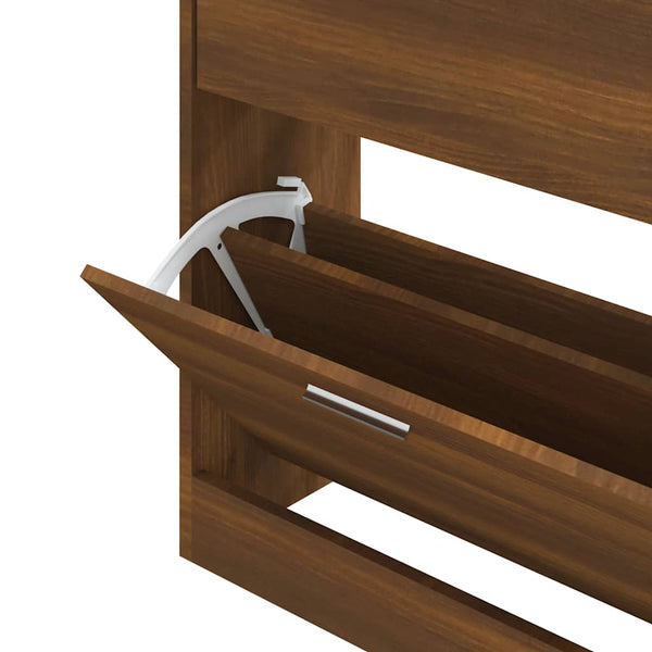 vidaXL Shoe Cabinet Brown Oak Look 63x24x81 cm Engineered Wood